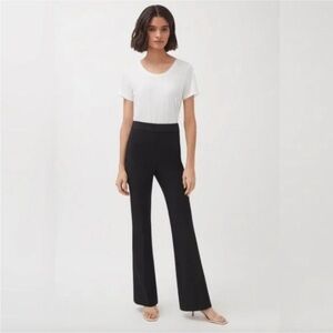 Cuyana Pants Cotton Twill Flared Pant NWT Minimalist Neutral Trouser Sz 0 Black